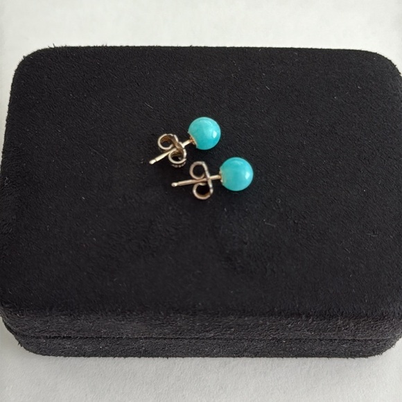 Tiffany & Co. Jewelry - 🩵6mm Amazonite Tiffany Earrings / FIRM 🙏🏻